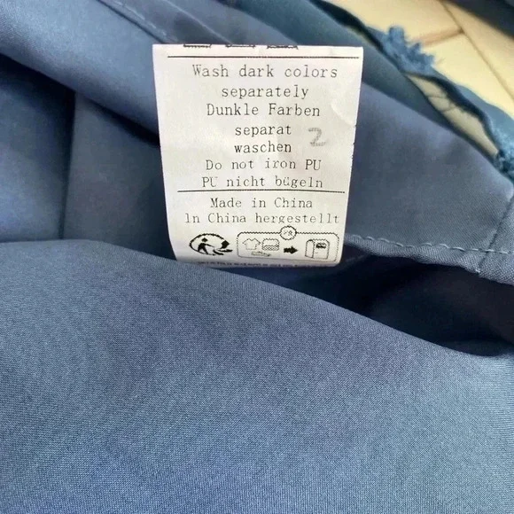 Maacie Babydoll Top Womens 2XL Sheer Long Sleeve Swiss Dots Large Blue Feminine - Picture 5 of 7